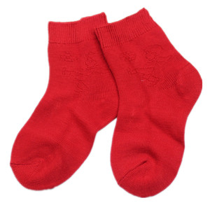 儿童红袜子周岁男k童小孩红色0月2薄款纯棉幼儿宝宝1岁3女婴儿夏