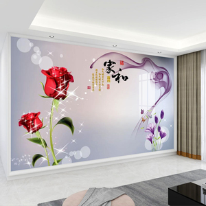 电视背景贴画自粘10D立体客厅沙发影视墙布家和轻奢大气环保壁画