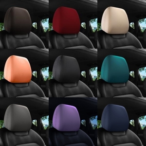 汽车五座七座前后排通用座椅头枕保护套弹力布全包防尘头帽头罩新