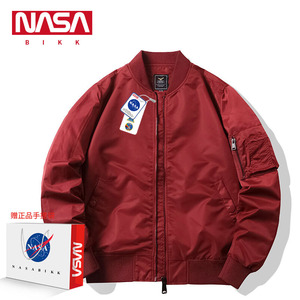 NASA BIKK余文乐MA1飞行员夹克男士新年2024龙年红色过年衣服外套