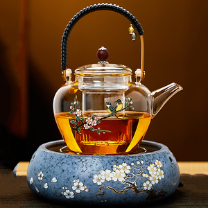 Lapunes蒸煮茶壶加厚大容量泡茶壶玻璃耐高温环保家用电陶炉冲茶