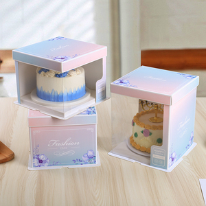 半透明4寸六寸八寸10寸网红生日蛋糕盒加厚双层蛋糕盒子包装盒