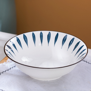 日式新款面碗4只装 家用陶瓷大号泡面碗拉面碗创意加大加厚敞口碗