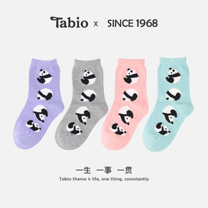 Tabio熊猫儿童袜子高弹透气耐穿亲肤宝宝袜子男女童袜子女