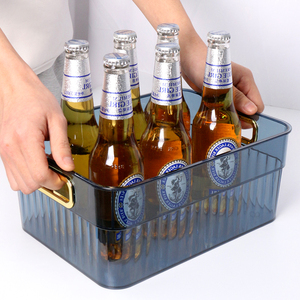 亚克力啤酒框塑料冰桶手提篮定制logo酒桶收纳盒长方形ktv啤酒筐