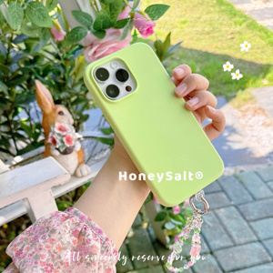 【春夏限定】HoneySalt海盐粉荔手机壳清爽椰青绿 适用苹果15promax14promax绿色手机壳15 凹槽液态壳14pro