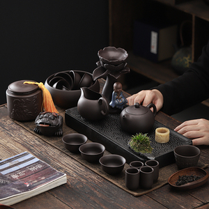 ZYRODIA 紫砂茶具套装陶瓷盖碗茶壶客厅礼品家用功夫茶具配件整套