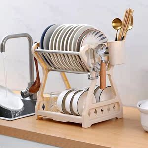 简约现代沥水碗架厨房置物架碗碟碗筷洗放用具收纳盒刀架餐具架子