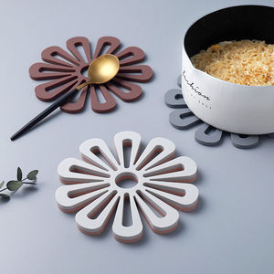 创意加厚餐桌隔热垫 防烫碟碗垫 北欧家用盘子垫 花朵防滑茶杯垫
