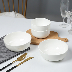 景德镇纯白色家用骨瓷碗小碗韩式日式米饭碗面碗喝汤碗微波炉可用