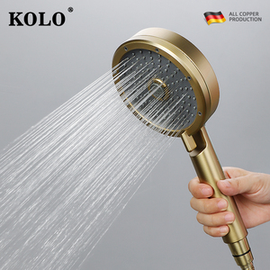 德国高端手持花洒沐浴喷头家用洗澡淋雨莲蓬头多功能出水增压金色