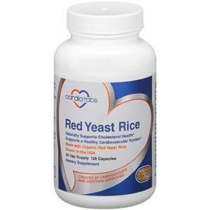 Cardiotabs Red Yeast Rice - 30 Day Supply of 1200 mg Red