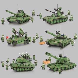 卫乐军事积木99a主战坦克火箭防空导弹模型儿童益智拼装积木玩具