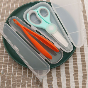 儿童食物辅食剪刀筷子勺子陶瓷剪便携带盒子外带专用套装刀具工具