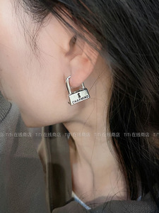 我喜欢~小众设计个性锁头金属耳环女高级感欧美创意夸张耳饰耳扣
