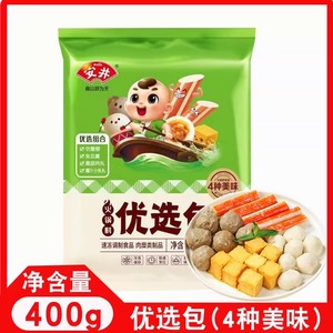 安井火锅丸子优选包400g（爆汁小鱼丸+撒尿肉丸+鱼豆腐+仿蟹柳）