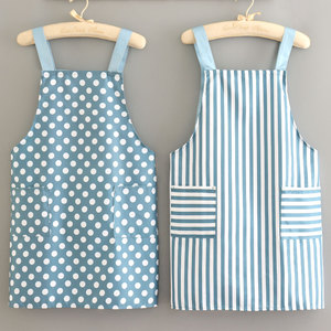 厨房家用做饭餐饮围裙小个子防油耐磨透气夏季小清工作专用新围腰
