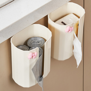 厨房纸巾架免打孔橱柜门悬挂抽取式纸巾盒用纸卷纸架壁挂湿巾收纳