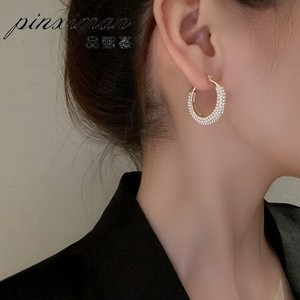 圆环珍珠耳饰2022年新款潮东大门耳圈耳钉韩国气质轻奢高级感耳环