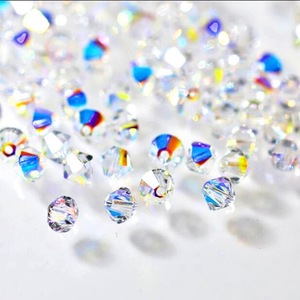 精品奥地利品质菱形珠水晶玻璃珠子尖珠手工diy饰品配件两头尖珠