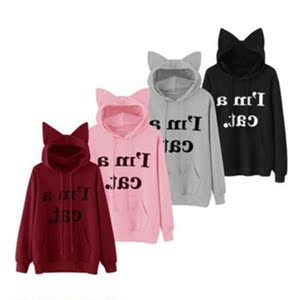 women winter long sleeves tshirt warm fleece Hoodie女士卫衣