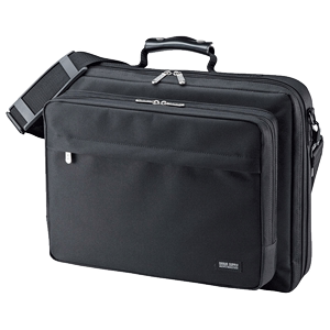 日本SANWA电脑包笔记本包15.6单肩斜挎包商务公文包资料包上班通勤手提包大开口大容量可挂行礼箱