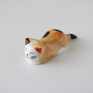 M1988出口日本陶瓷可爱立体y手绘卡通猫咪筷架日式筷子托家用筷枕