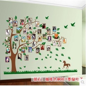 照片墙贴相片树公司企业办公工室文化墙装饰贴纸大树相框员工风采