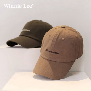 Winnie Lee帽子日本设计师联名款春夏季鸭舌帽男复古字母棒球帽女