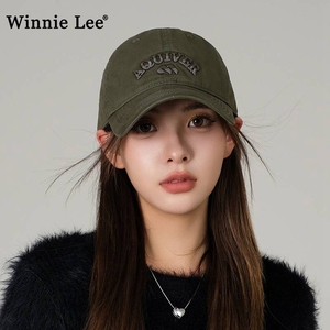 Winnie Lee棒球帽女2024新款深顶宽帽檐字母刺绣鸭舌帽百搭显脸小