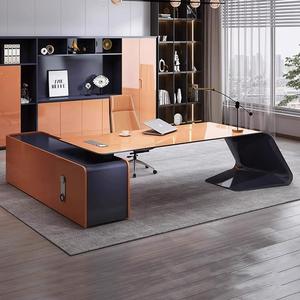 烤漆老板桌约现代主管经理桌创意时尚总裁桌大气大班台办公桌椅组