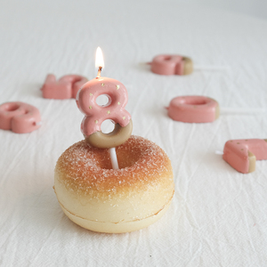 韩国ins风猫咪狗狗宠物生日草莓饼干甜甜圈可爱数字蜡烛蛋糕装饰