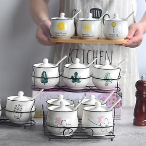 陶瓷调料罐轻奢高端日系调味罐调料盒4套装厨房用品家用调味瓶3件