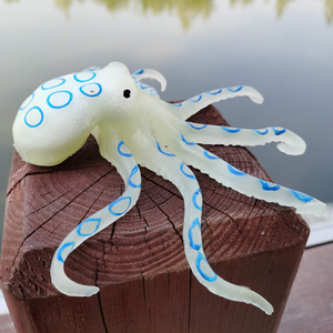 蓝环章鱼玩具八爪鱼海星大王乌贼蛇软胶海洋动物夜光玩具硅胶模型