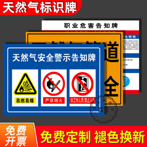 天然气标识牌管道警示牌液化天然气使用方法安全标识牌告示牌警示标志燃气设施指示牌禁止吸烟提示牌标语告知