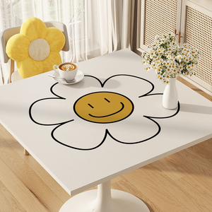 小清新方桌布防水防油硅胶饭桌桌垫正方形八仙桌茶几免洗防烫台布