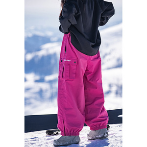AWKA滑雪裤女款2023新款单板美式专业防水宽松滑雪服裤子冬束脚裤