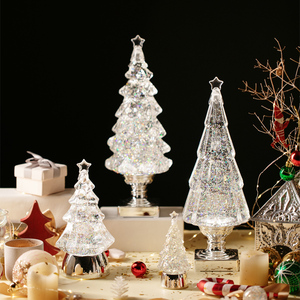 2023新款桌面迷你小发光树圣诞树圣诞节装饰品摆件氛围装饰灯布置