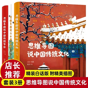 思维导图说中国文化全3册 这就是二十四节气传统文化节日 二三四年级小学生儿童课外阅读图画书绘本籍 中华古代神话民间寓言故事