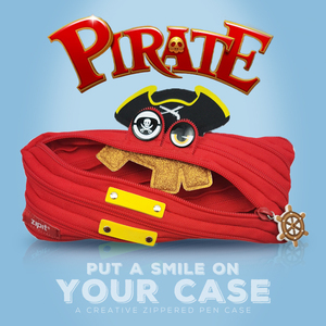 ZIPIT加勒比海盗船长创意拉链笔袋铅笔盒文具盒高颜值大容量