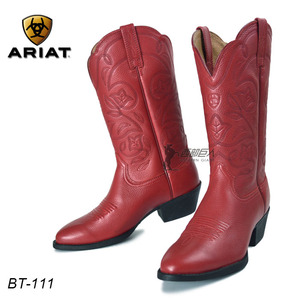美国进口ARIAT西式女款牛仔靴西部中筒骑马靴牛皮刺绣酷巨人马具
