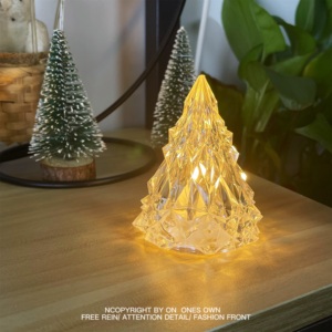 “冰山小夜灯圣诞树水晶灯”小众温馨氛围灯 装饰小摆件节日礼物