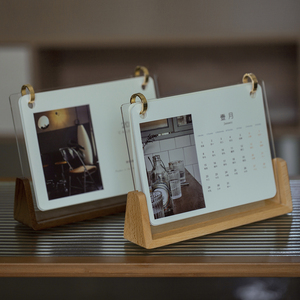 2024年台历定制企业年历照片日历制作商务月历创意自制木质桌历
