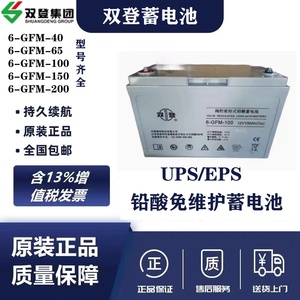 双登蓄电池6-GFM-40 65 100 150 200AH 12V铅酸免维护应急UPS电源
