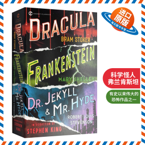 科学怪人弗兰肯斯坦 英文原版书Frankenstein Dracula Dr Jekyll and Mr Hyde 吸血鬼伯爵德古拉 英文版科幻小说 进口正版书籍