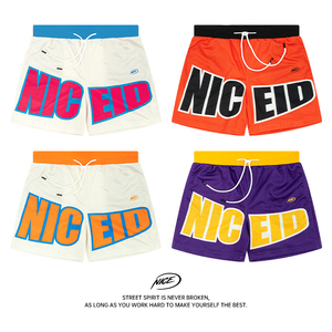NICEID 双层篮球网孔短裤 国潮运动品牌四分裤美式宽松透气男女