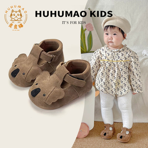 婴儿磨砂皮软底学步鞋0-3岁ins风考拉宝宝鞋秋季婴幼儿小皮鞋单鞋