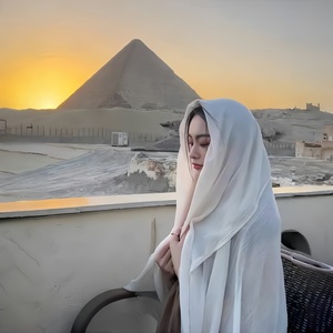 迪拜埃及摩洛头巾阿拉伯公主异域风情写真雪纺丝巾