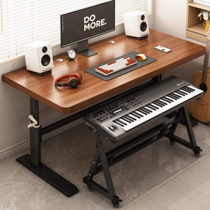 实木升降编曲工作台电子钢琴桌midi键盘古筝合成器音乐制作升降桌