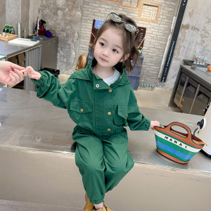 春天韩国女孩女童运动套装2023新款洋气时尚休闲套装中小童春款工